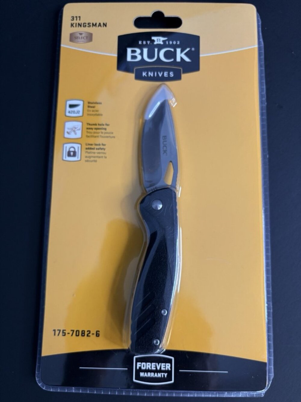 New Buck Kingsman 311 Knife Liner Lock Sealed in Package Hunter Outdoor 2.75”